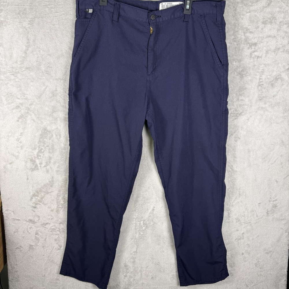 Carhartt FR Pants Mens 38x32 Navy Blue Flame‎ Resistant Utility Workwear CAT 2